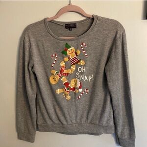 Gray Gingerbread Kids Sweater